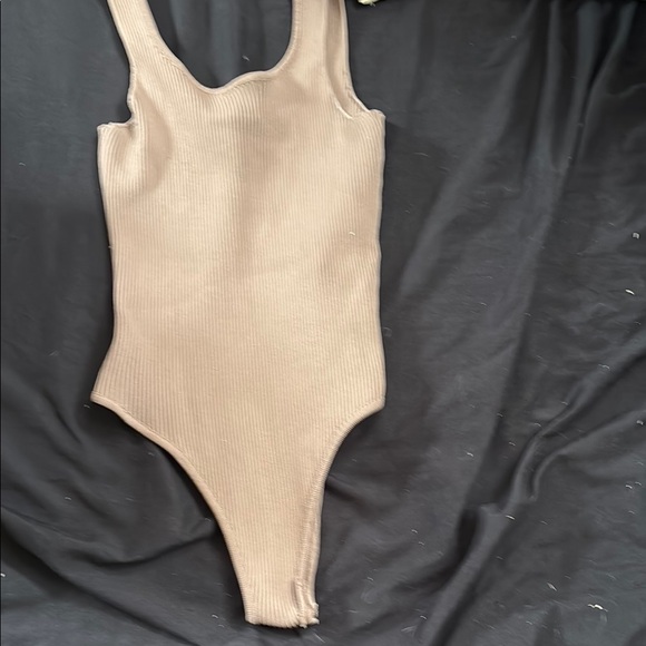 Tan Ribbed Kids One Piece - Picture 1 of 3